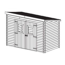 Garden shed Habrita Dalmat in solid wood 5.20 m2 with roof corrugated plates
