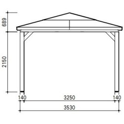 Blueterm wooden garden kiosk 12.32 m2 with 2 Habrita Walls