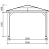 Blueterm wooden garden kiosk 12.32 m2 with 2 Habrita Walls