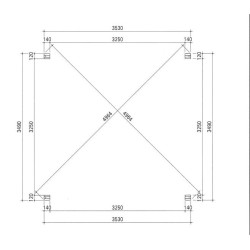 Kiosque de Jardin Blueterm bois 12.32 m2 avec Comptoirs et 2 Parois Habrita