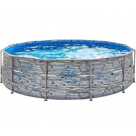 Piscina tubolare Rotonda Swing Design pietra 366x 0,91