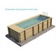 Piscine Urbaine Procopi en Bois 600 x 250 x H 133 Couverture Automatique