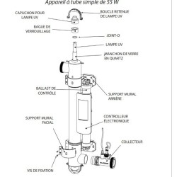 UV Treatment of Pool Pro Pool Plus Vulcan 55W 50m3