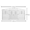Abri de jardin Habrita en bois massif 20 m2 avec toit plaques ondulées