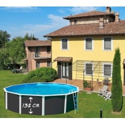 GRE Oval Pool White Fiji 500×300x120 con filtro de arena