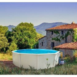 Piscine hors sol TOI Prestigio ronde 350x132 avec kit complet blanc