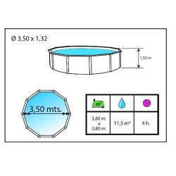 Runder oberirdischer Pool TOI Prestigio Anthrazit 460x132 mit komplettem Kit