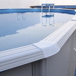 Round above ground pool TOI Prestigio white 350x132 with complete kit