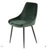 Lot de 2 Chaises Repas Velours Vert avec Piétement Métal Noir Kari KosyForm