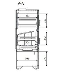 Ferlux Holzofen mit Forno 60 Stahlofen16kW mit Glas