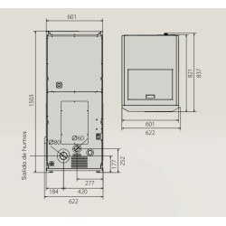 Estufa de leña Ferlux con horno Forno 60 en acero de 16kW con vidrio