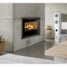 Round Wood Stove Ferlux Elipse Panoramic 8 kW on Central Stand