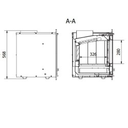 Runder Holzofen Ferlux Elipse Panoramic 8 kW auf Mittelständer