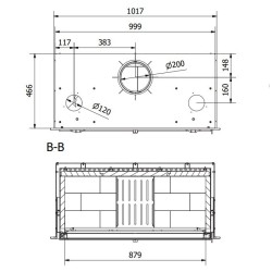 Runder Holzofen Ferlux Elipse Panoramic 8 kW auf Mittelständer