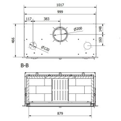 Estufa de leña redonda Ferlux Elipse Panoramic 8 kW en soporte central