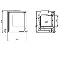 Insert à Bois Ferlux Panoramic 90 avec 3 côtés vitrés 18 kW