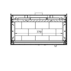 Inserto in legno Ferlux Panoramic 90 con 3 lati vetrati 18 kW