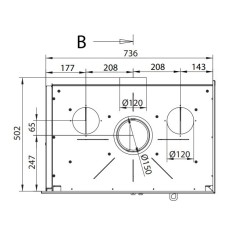 Inserção de madeira Ferlux Panoramic 70 Angle com 2 lados envidraçados 15 kW