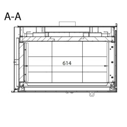 Inserto in legno Ferlux Panoramic 70 Angle con 2 lati vetrati 15 kW