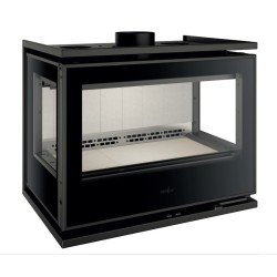 Wood insert Ferlux Panoramic 90 with 3 glazed sides 18 kW