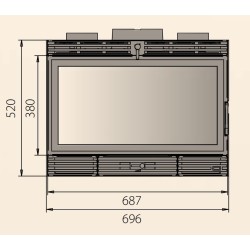 Ferlux Siris Inserção de Madeira de Ferro Fundido com Turbo 16 kW