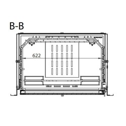 Ferlux Kalio Ferro Fundido Inserção de Madeira com Turbo 16 kW de vidro de cristal
