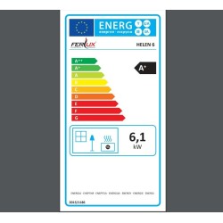 Stufa a pellet Ferlux Helen Magique 6 kW Vetro nero rotondo