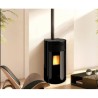 Pelletofen Ferlux Helen Magique 6 kW Schwarzglas rund