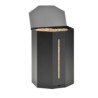 Quartz Wood Pellet Storage with Castors Black Frosted Nineteen Design