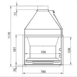 Fogão a lenha Ferlux com Forno 60 forno em aço de 16kW com vidro