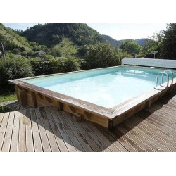 Piscine Bois  Sunwater 550x300 H140cm Liner bleu Ubbink