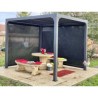 Pergola bioclimatique 7.20 m2 Habrita 2 stores côté latéral Aluminium