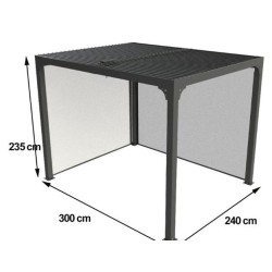 Pergola bioclimatica 7,20 m2 Habrita 2 tende laterali Alluminio
