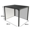 Bioklimatische Pergola 7,20 m2 Habrita 2 Jalousien Seite Aluminium
