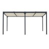 Pergola bioclimatique Habrita 21.5 m2 Aluminium anthracite et toit avec lames écru