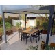 Pergola Bioclimatique aluminium anthracite 10,80 m2 et Toit avec lames ovales Habrita