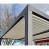 Pergola Bioclimatique Habrita aluminium anthracite 10,80 m2 et Toit avec lames écru