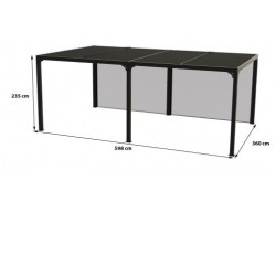 Pérgula bioclimática Habrita 21,52 m2 com 2 cortinas laterais 5,98