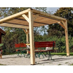 Habrita wooden pergola 341x313x217 with removable suction cups on Roof