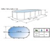 Above ground pool TOI Ibiza Compact oval 730x366x132 with complete anthracite kit