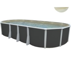 Piscina fuori terra TOI Ibiza Compact ovale 730x366x132 con kit completo antracite