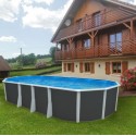 Piscina acima do solo TOI Ibiza oval 730x366x132 com kit completo de antracite