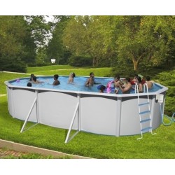 Oberirdischer Pool TOI Mallorca oval 550x366 mit komplettem Kit Anthrazit