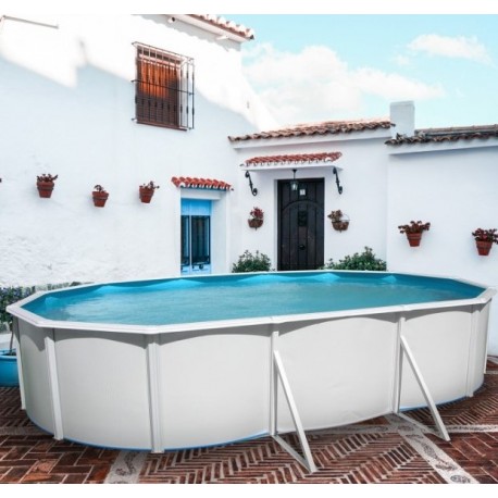 Piscine hors sol TOI Majorque ovale 640x366 avec kit complet Blanc