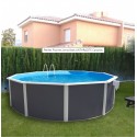 Above ground pool TOI Canarias round 460xH120 with complete kit Anthracite