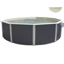 Oberirdischer Pool TOI Magnum rund 350x132 mit komplettem Kit Anthrazit