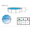 Oberirdischer Pool TOI Magnum rund 460x132 Kompakt Anthrazit