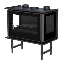 Inserto in legno 3 lati vetrato Bronpi Paris 90-3-C 14kW con turbina