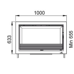 Holzeinsatz 3 Seiten verglast Bronpi Paris 90-3-C 14kW mit Turbine