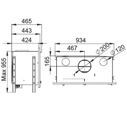 Holzeinsatz 3 Seiten verglast Bronpi Paris 90-3-C 14kW mit Turbine
